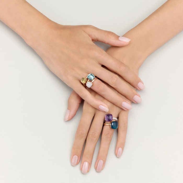 Pomellato 18K Rose & White Gold Nudo Maxi London Blue Topaz Ring