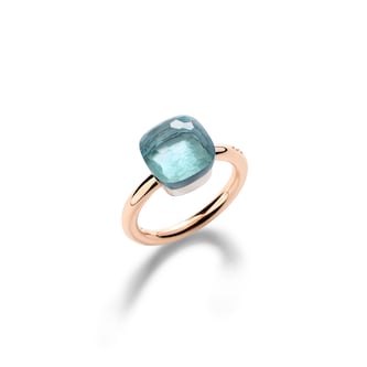 Pomellato 18K Rose & White Gold Nudo Clasic Blue Topaz Ring - Size 6 Pomellato 18K Rose & White Gold Nudo Clasic Blue Topaz Ring - Size 6
