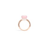 Pomellato 18K Rose & White Gold Nudo Classic Diamond, Rose Quartz & Chalcedony Ring