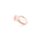 Pomellato 18K Rose & White Gold Nudo Classic Diamond, Rose Quartz & Chalcedony Ring