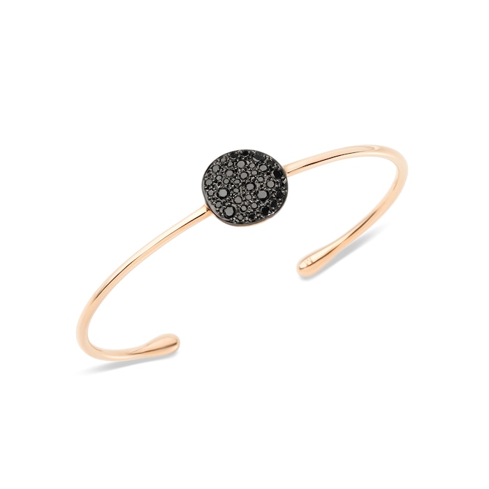 Pomellato 18K Rose Gold Sabbia Black Diamond Bracelet -Size Medium