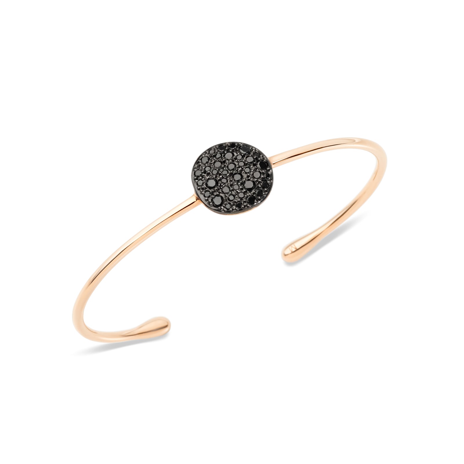 Pomellato 18K Rose Gold Sabbia Black Diamond Bracelet -Size Medium