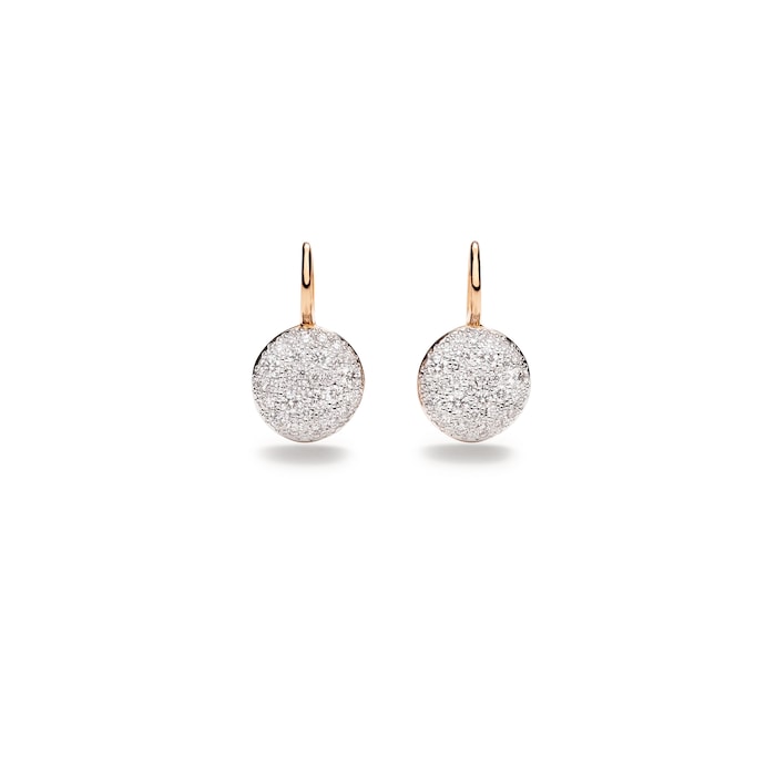 Pomellato 18K Rose Gold Sabbia Diamond Drop Earrings