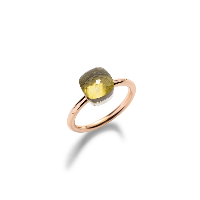 Pomellato 18K Rose & White Gold Nudo Petit Lemon Quartz Ring