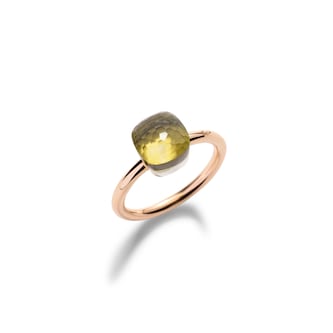 Pomellato 18K Rose & White Gold Nudo Petit Lemon Quartz Ring