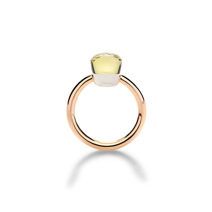 Pomellato 18K Rose & White Gold Nudo Petit Lemon Quartz Ring