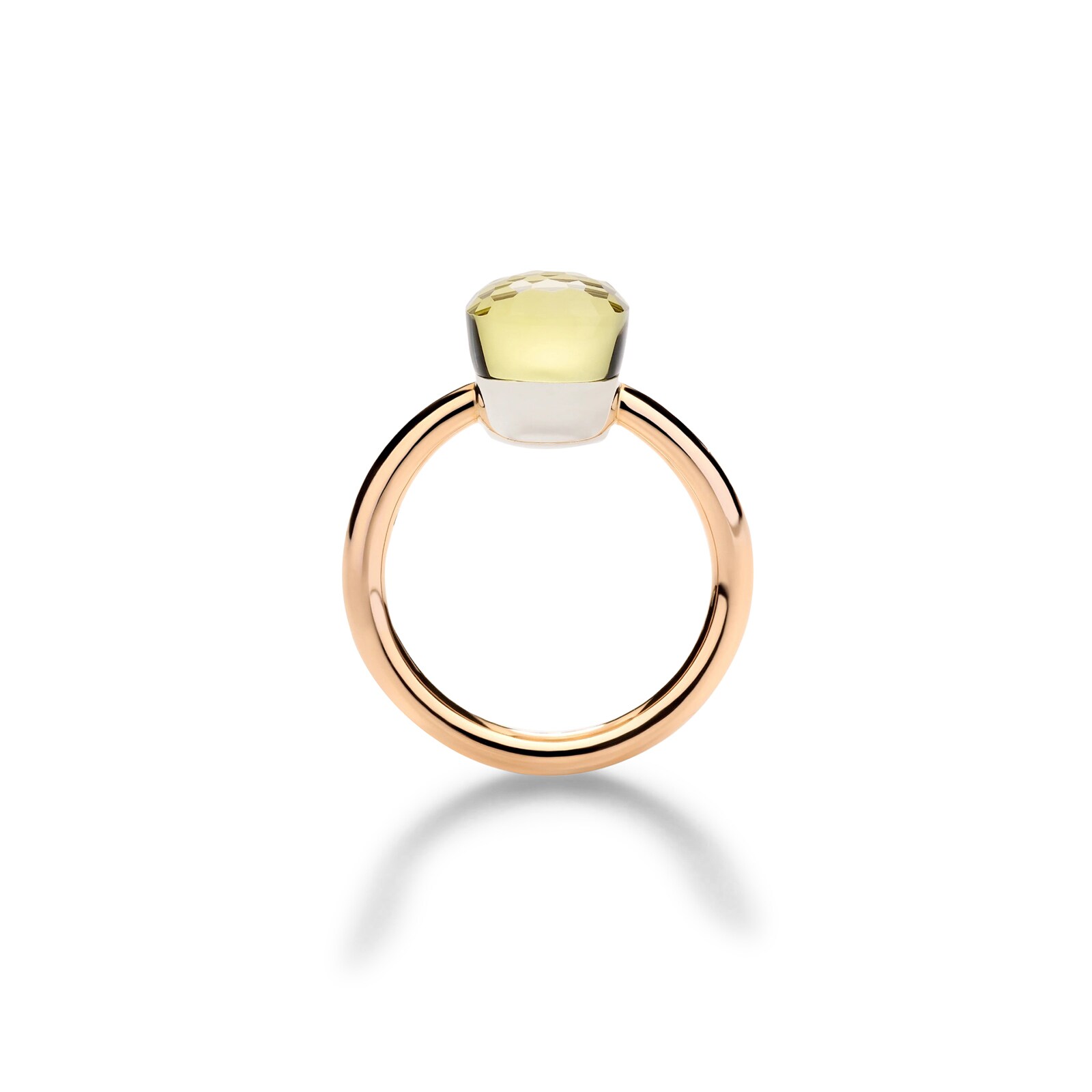 Pomellato 18K Rose & White Gold Nudo Petit Lemon Quartz Ring