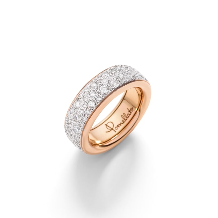 Pomellato 18K Rose Gold Iconica Diamond Ring - Size 6.75