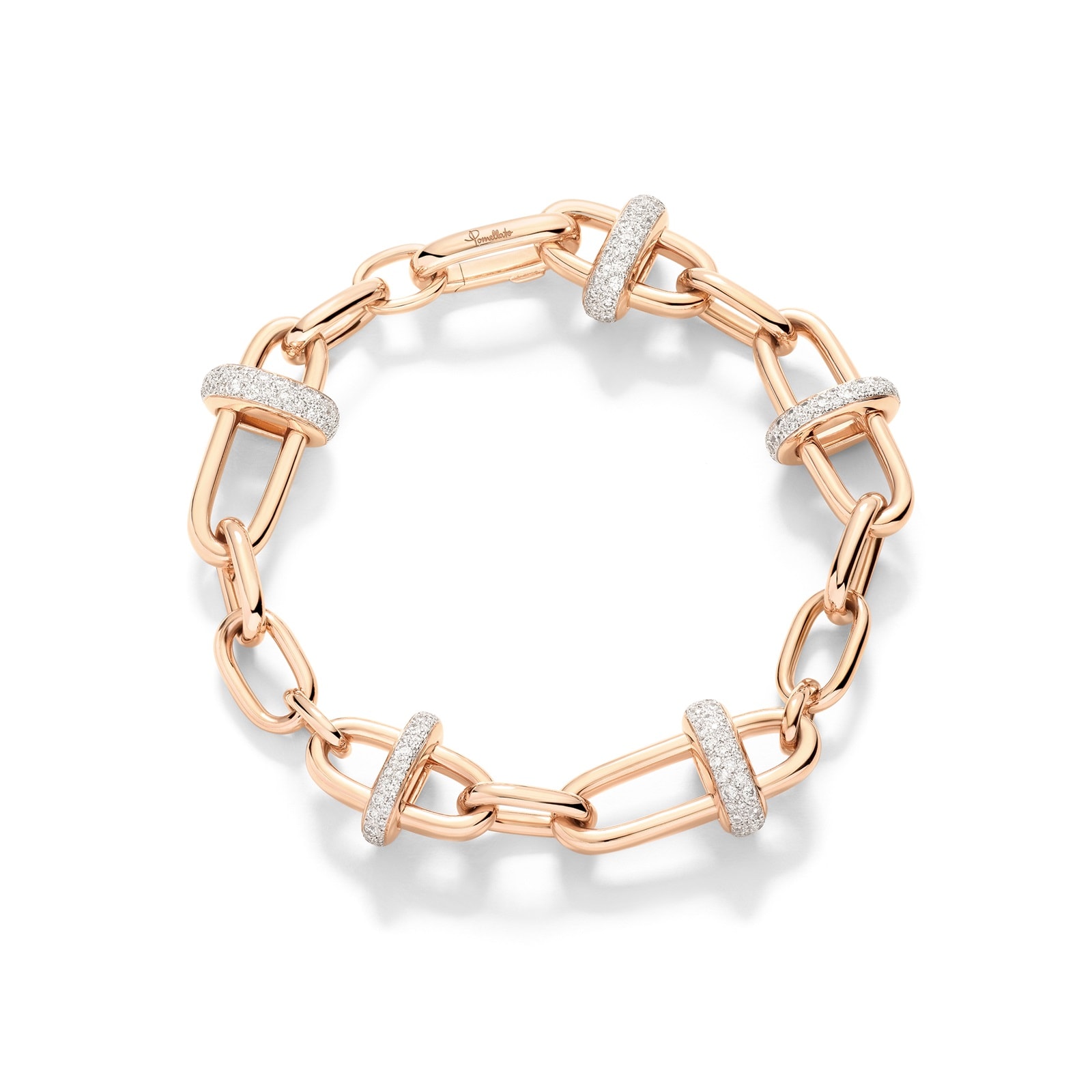 Pomellato 18K Rose Gold Iconica Diamond Link Bracelet