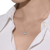 Pomellato 18ct Rose Gold Nudo Sky Blue Topaz & 0.02ct Diamond Pendant Necklace