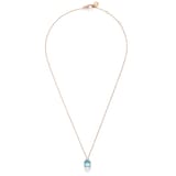 Pomellato 18ct Rose Gold Nudo Sky Blue Topaz & 0.02ct Diamond Pendant Necklace