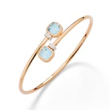 Pomellato 18ct Rose Gold Nudo Sky Blue Topaz & 0.02ct Diamond Bangle