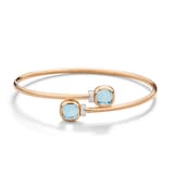 Pomellato 18ct Rose Gold Nudo Sky Blue Topaz & 0.02ct Diamond Bangle