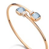 Pomellato 18ct Rose Gold Nudo Sky Blue Topaz & 0.02ct Diamond Bangle
