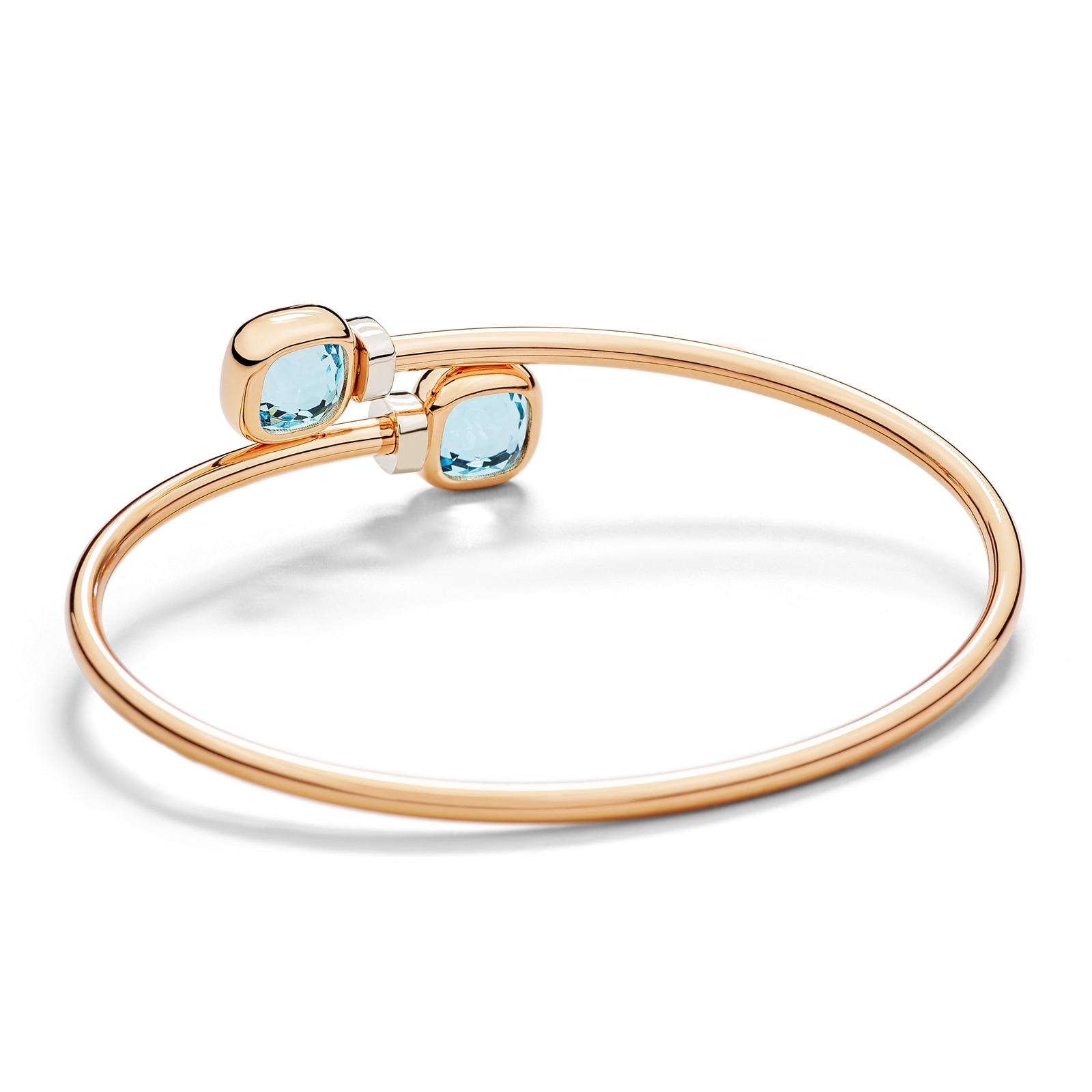 Pomellato 18ct Rose Gold Nudo Sky Blue Topaz & 0.02ct Diamond Bangle Pomellato 18ct Rose Gold Nudo Sky Blue Topaz & 0.02ct Diamond Bangle