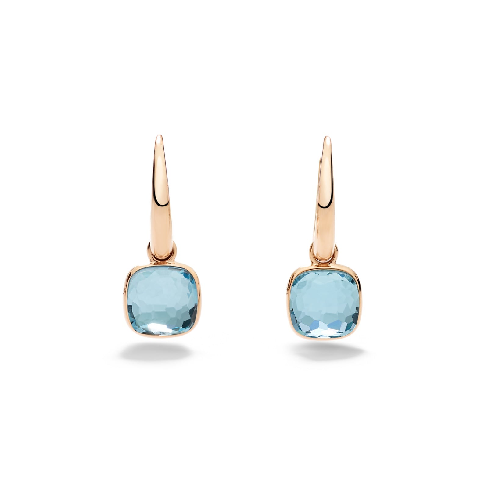 Pomellato 18ct Rose Gold Nudo Sky Blue Topaz Drop Earrings