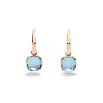 Pomellato 18ct Rose Gold Nudo Sky Blue Topaz Drop Earrings Pomellato 18ct Rose Gold Nudo Sky Blue Topaz Drop Earrings