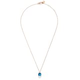 Pomellato 18ct Rose Gold Nudo London Blue Topaz & 0.02ct Diamond Pendant Necklace