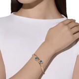 Pomellato 18ct Rose Gold Nudo London Blue Topaz & 0.02ct Diamond Bangle