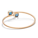 Pomellato 18ct Rose Gold Nudo London Blue Topaz & 0.02ct Diamond Bangle