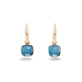 Pomellato 18ct Rose Gold Nudo London Blue Topaz Drop Earrings