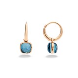 Pomellato 18ct Rose Gold Nudo London Blue Topaz Drop Earrings