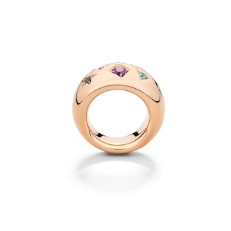 Pomellato 18ct Rose Gold Iconica Sapphire & Amethyst Ring
