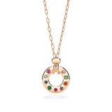 Pomellato 18ct Rose Gold Iconica Reversible Sapphire & Mixed Gemstone Pendant Necklace