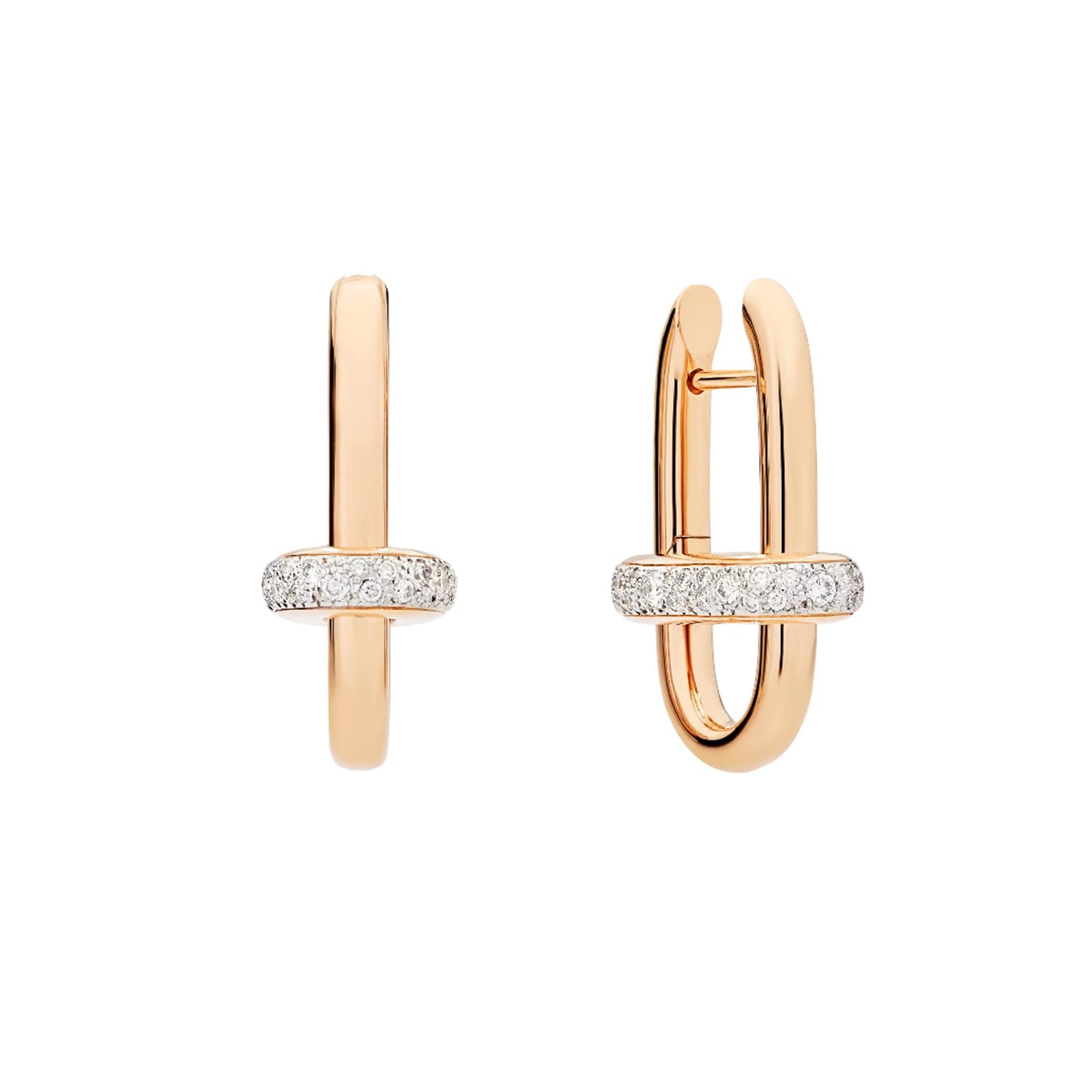 Pomellato 18ct Rose Gold Iconica 0.60ct Diamond Hoop Earrings Pomellato 18ct Rose Gold Iconica 0.60ct Diamond Hoop Earrings