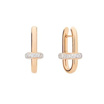 Pomellato 18ct Rose Gold Iconica 0.60ct Diamond Hoop Earrings