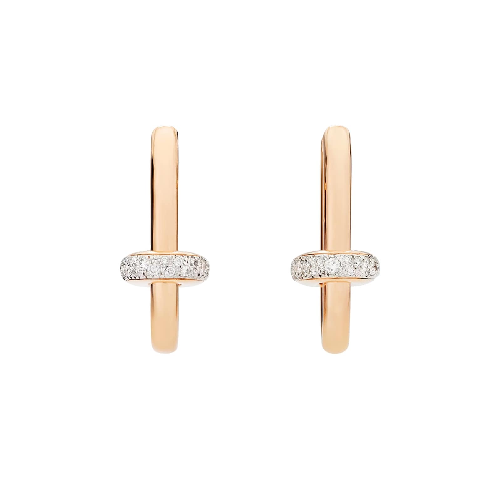 Pomellato 18ct Rose Gold Iconica 0.60ct Diamond Hoop Earrings Pomellato 18ct Rose Gold Iconica 0.60ct Diamond Hoop Earrings