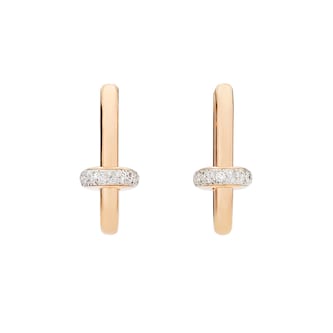 Pomellato 18ct Rose Gold Iconica 0.60ct Diamond Hoop Earrings Pomellato 18ct Rose Gold Iconica 0.60ct Diamond Hoop Earrings