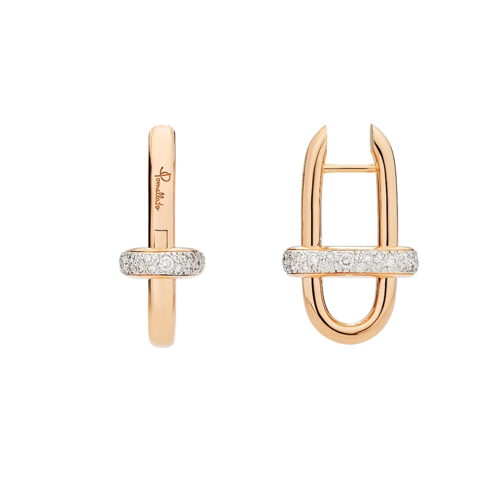 Pomellato 18ct Rose Gold Iconica 0.60ct Diamond Hoop Earrings Pomellato 18ct Rose Gold Iconica 0.60ct Diamond Hoop Earrings