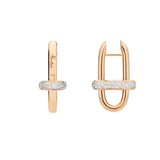 Pomellato 18ct Rose Gold Iconica 0.60ct Diamond Hoop Earrings