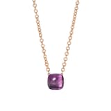Pomellato 18K Rose Gold Nudo Petit 4.80cttw Amethyst Cushion Pendant Necklace