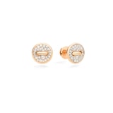 Pomellato 18K Rose Gold Pom Pom Dot 0.40ctt Diamond Stud Earrings