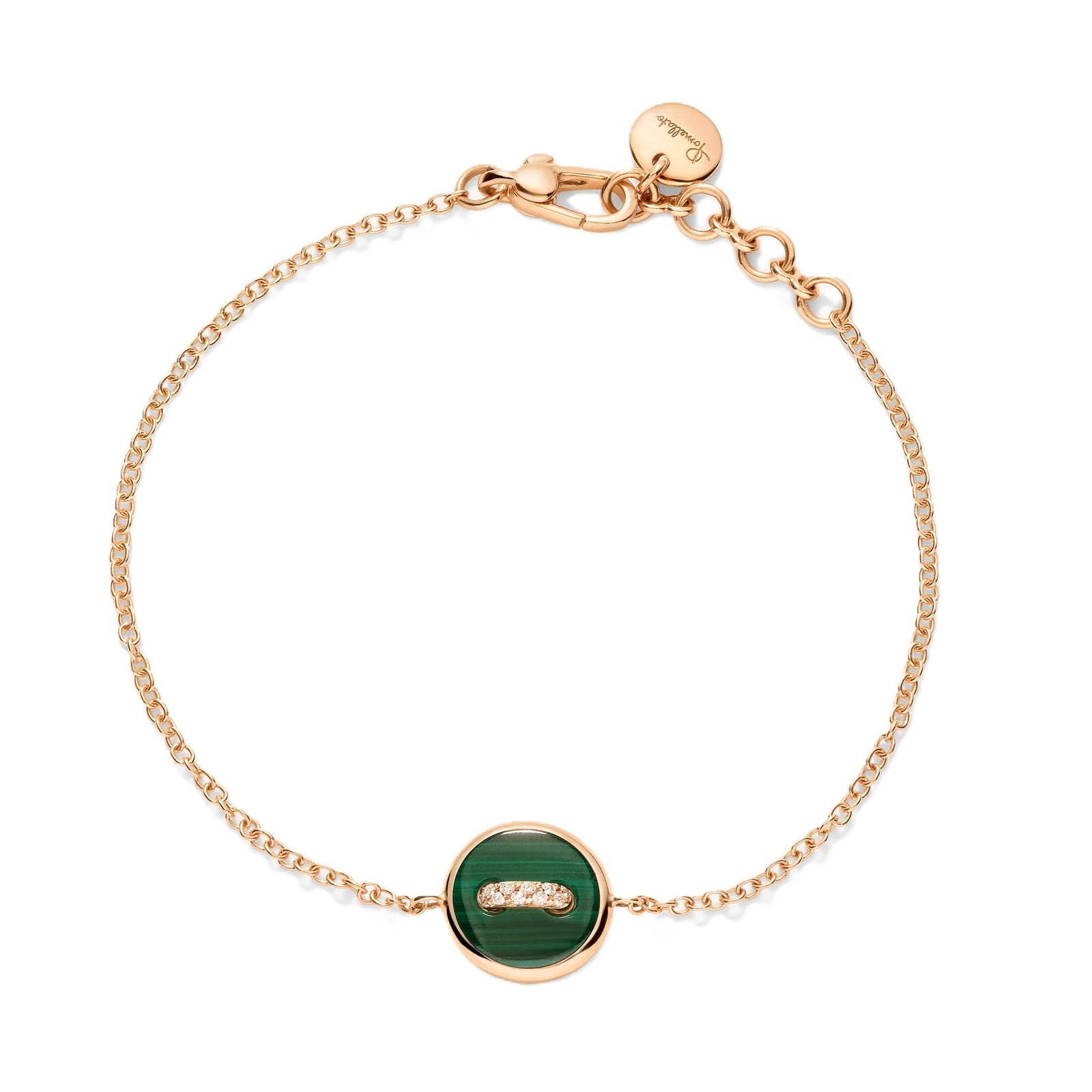 Pomellato 18K Rose Gold Pom Pom Dot Diamond, Malachite & Mother Of Pearl Bracelet