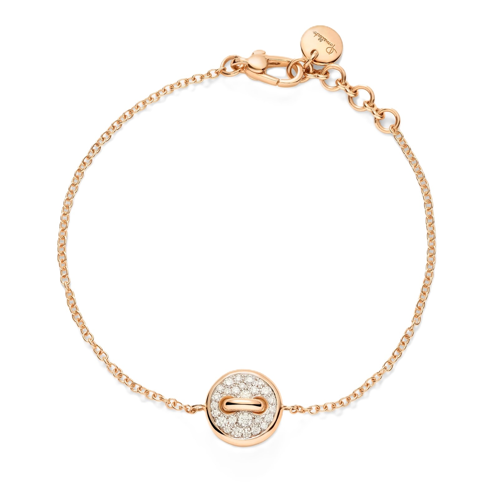 Pomellato 18K Rose Gold Pom Pom Dot Diamond & Mother Of Pearl Bracelet