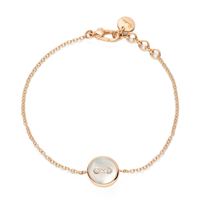 Pomellato 18 Rose Gold Pom Pom Dot Mother Of Pearl & Diamond Bracelet