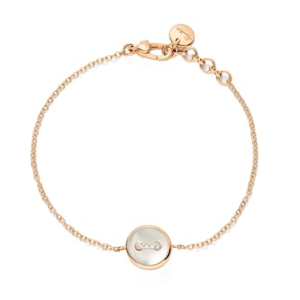 Pomellato 18 Rose Gold Pom Pom Dot Mother Of Pearl & Diamond Bracelet