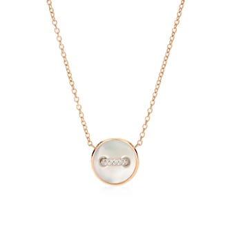 Pomellato 18K Rose Gold Pom Pom Dot Mother Of Pearl & Diamond Pendant Necklace