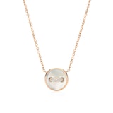 Pomellato 18K Rose Gold Pom Pom Dot Mother Of Pearl & Diamond Pendant Necklace