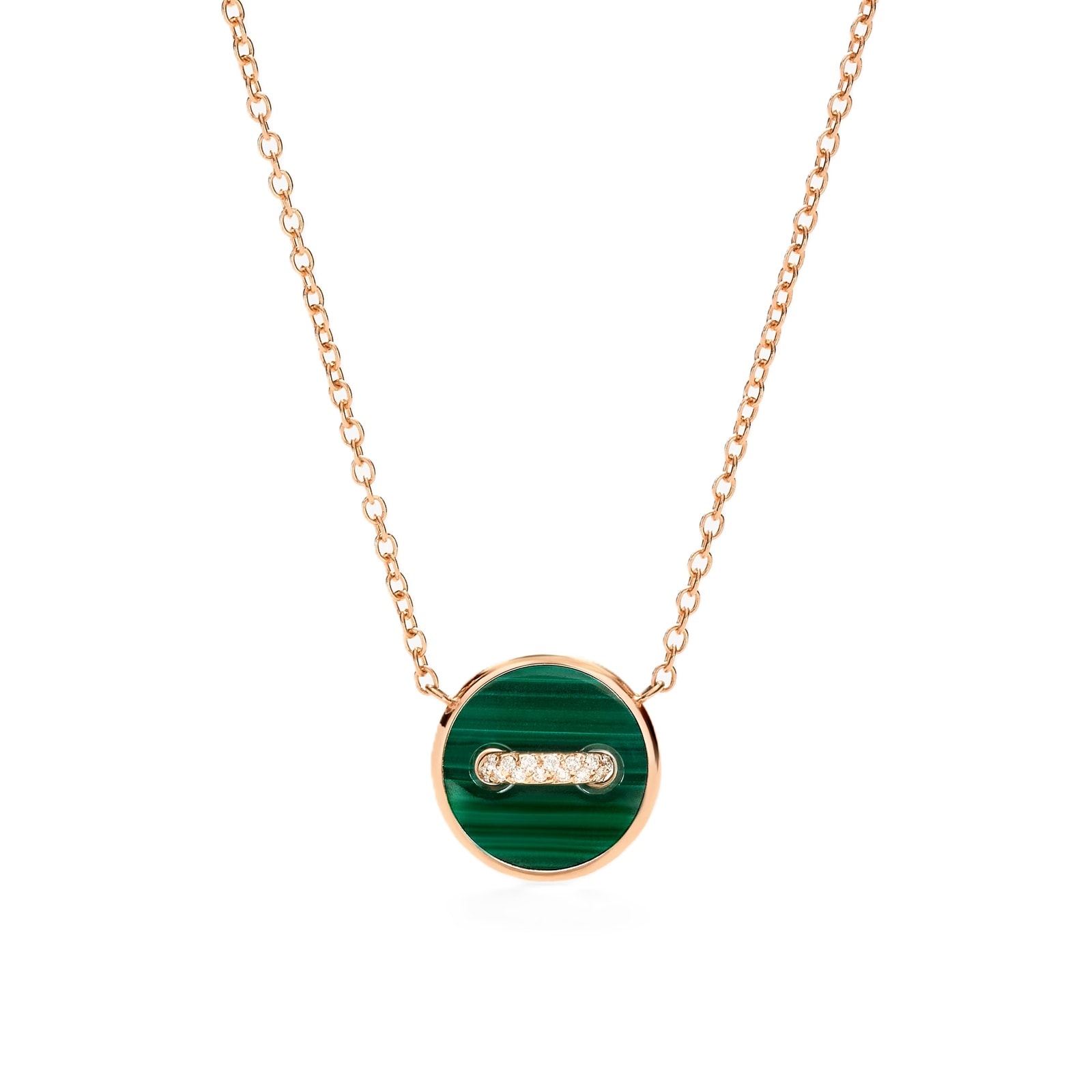 Pomellato 18K Rose Gold Pom Pom Dot Diamond, Malachite & Mother Of Pearl Necklace