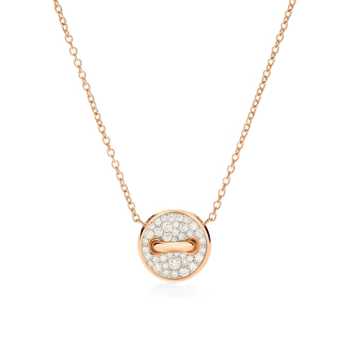 Pomellato 18K Rose Gold Pom Pom Dot Diamond & Mother Of Pearl Pendant Necklace
