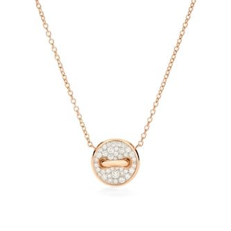 Pomellato 18K Rose Gold Pom Pom Dot Diamond & Mother Of Pearl Pendant Necklace