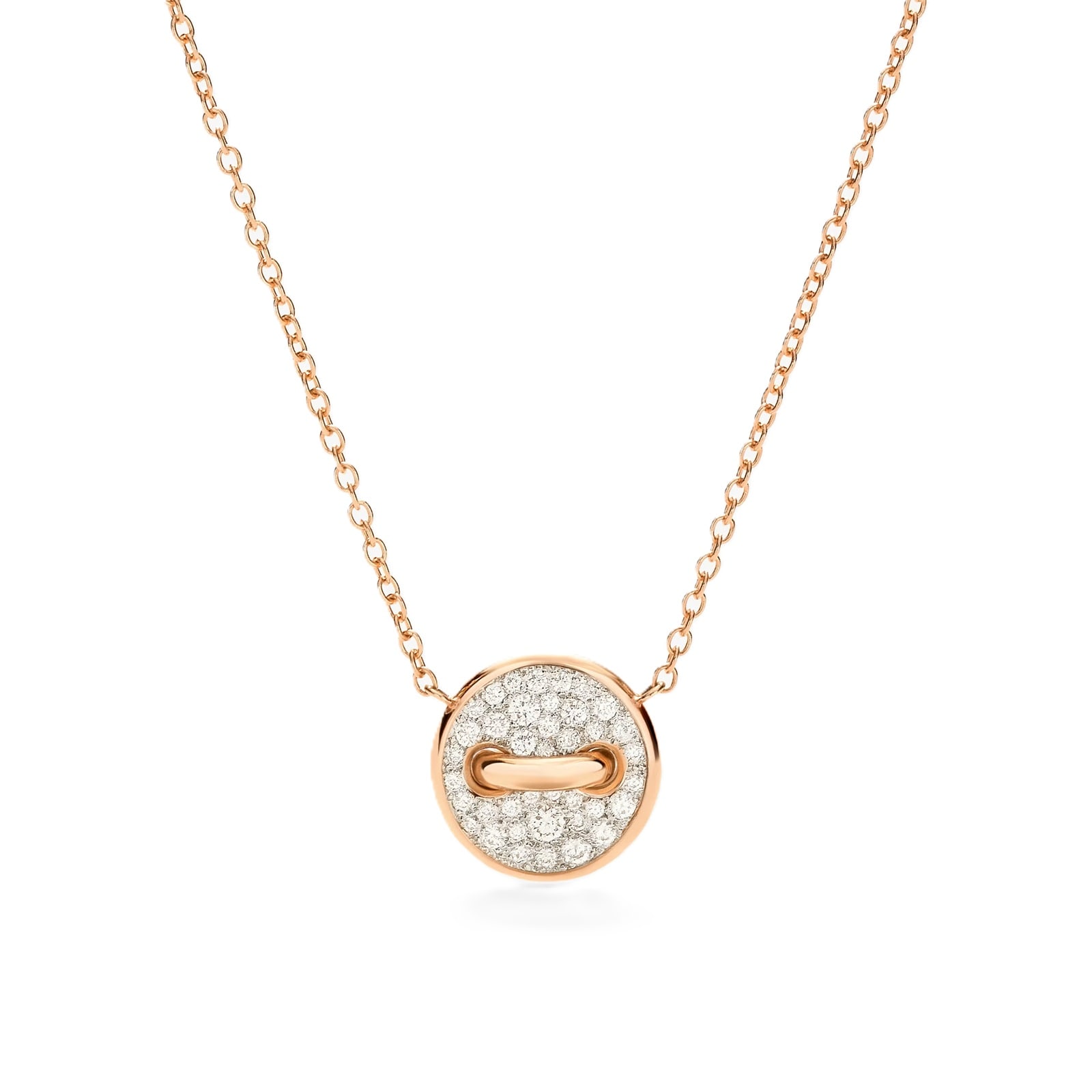 Pomellato 18K Rose Gold Pom Pom Dot Diamond & Mother Of Pearl Pendant Necklace
