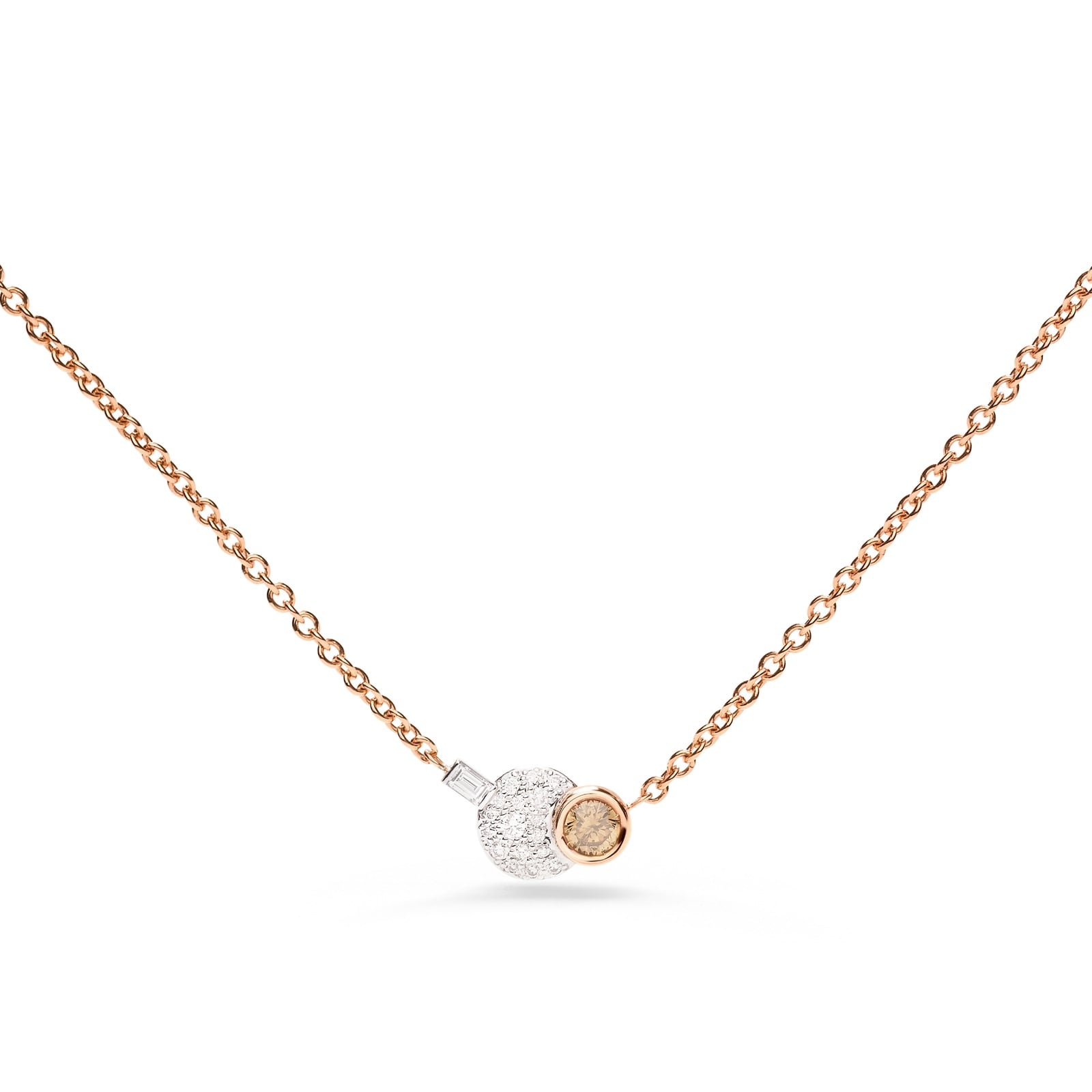 Pomellato 18ct Rose Gold Sabbia Mixed 0.50ct Diamond Pendant Necklace