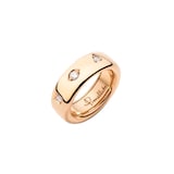 Pomellato 18ct Rose Gold Iconica 0.10ct Diamond Slim Ring - Ring Size O