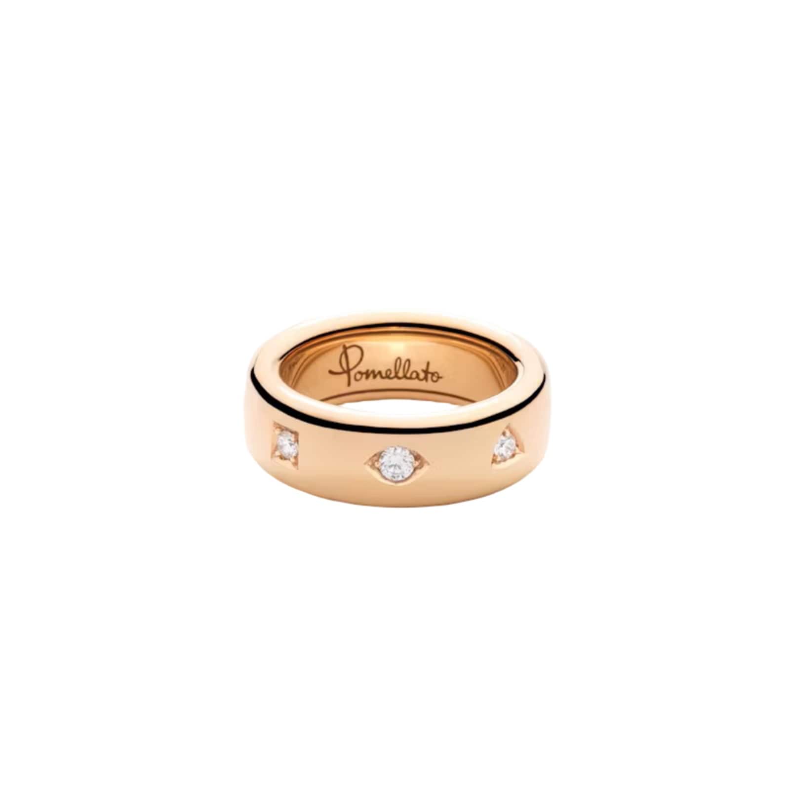 Pomellato 18ct Rose Gold Iconica 0.10ct Diamond Slim Ring