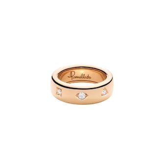 Pomellato 18ct Rose Gold Iconica 0.10ct Diamond Slim Ring